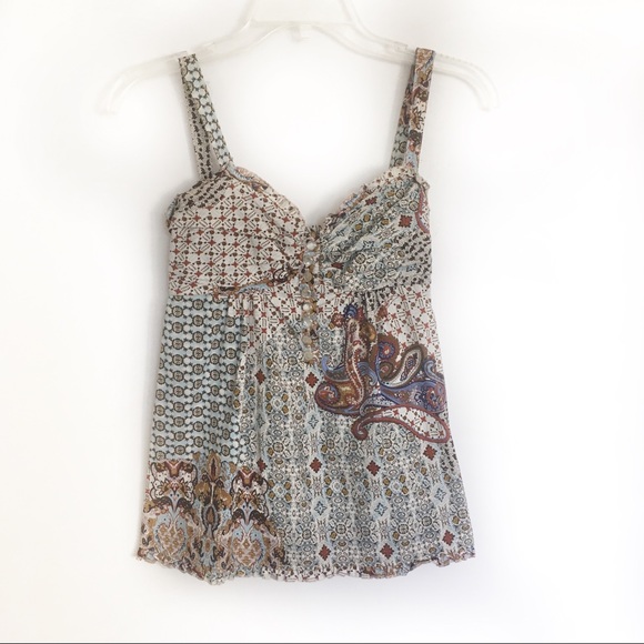 Derek Heart Paisley Sweetheart Tank Top - Picture 2 of 13